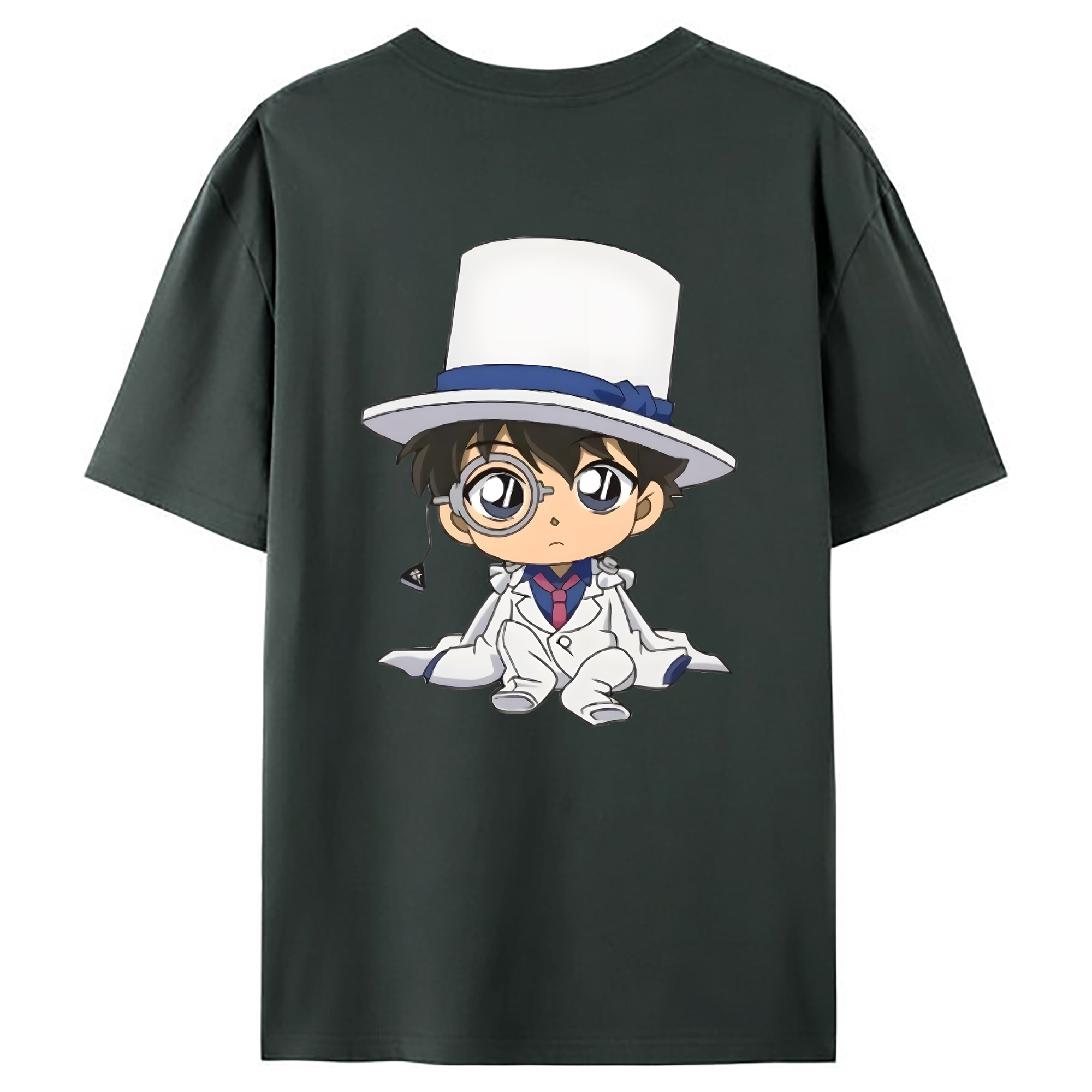 （画像用） 名探偵コナン くろば かいと Detective Conan Kuroba Kaito 綿100％ メンズ半袖Tシャツ（バックプリント） 通気性